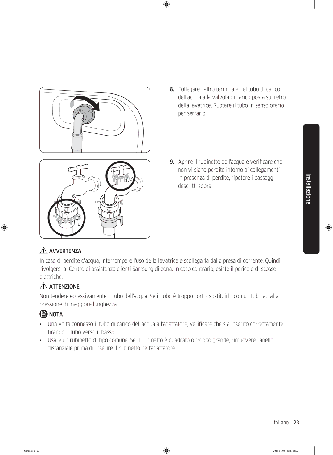 Samsung WW10M86INOA/ET manual Italiano 23  